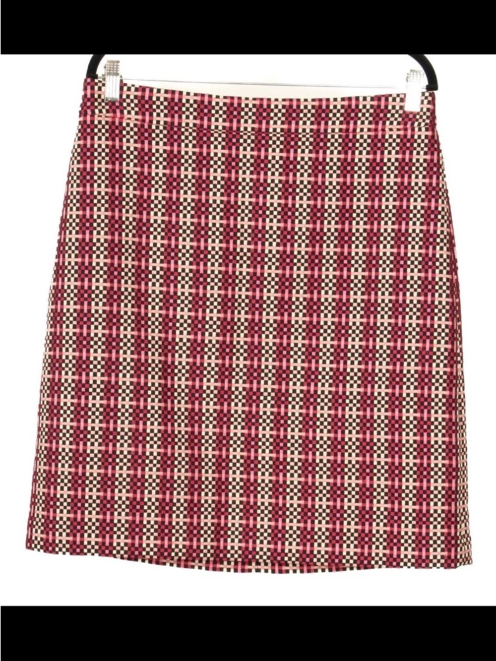 Ann Taylor Womens Skirt 12 Pink Tan Striped A Line Stretch Lined